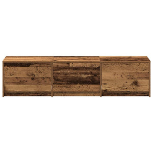 TV-skåp med LEDs Gammalt trä 162 x 34 x 40 cm Konstruerat trä