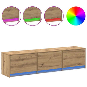 TV-skåp med LEDs Artisan Ek 162 x 34 x 40 cm Konstruerat trä