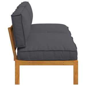 Soffset med kudde Antracit 240 x 80 x 69 cm Massivt Akaciaträ