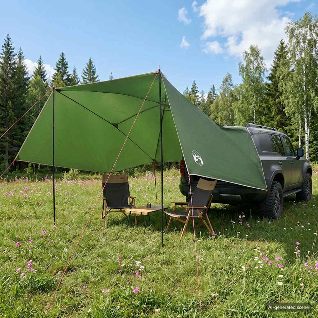 Bil tält med tak Grön 308 x 215 x 220 cm Polyester och Stål