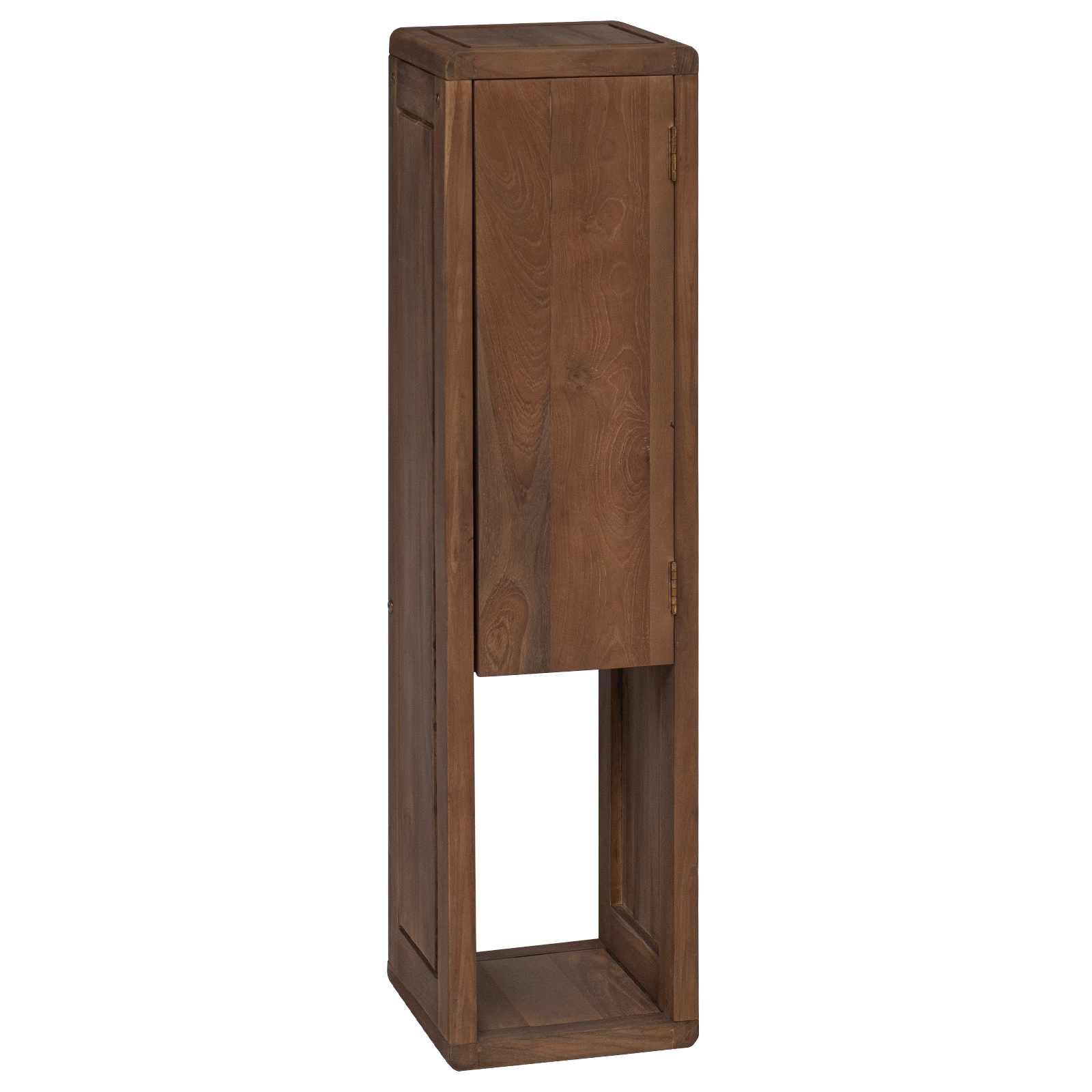 Badrumssidekabinett Naturlig 25 x 25 x 100 cm Massivt teakträ