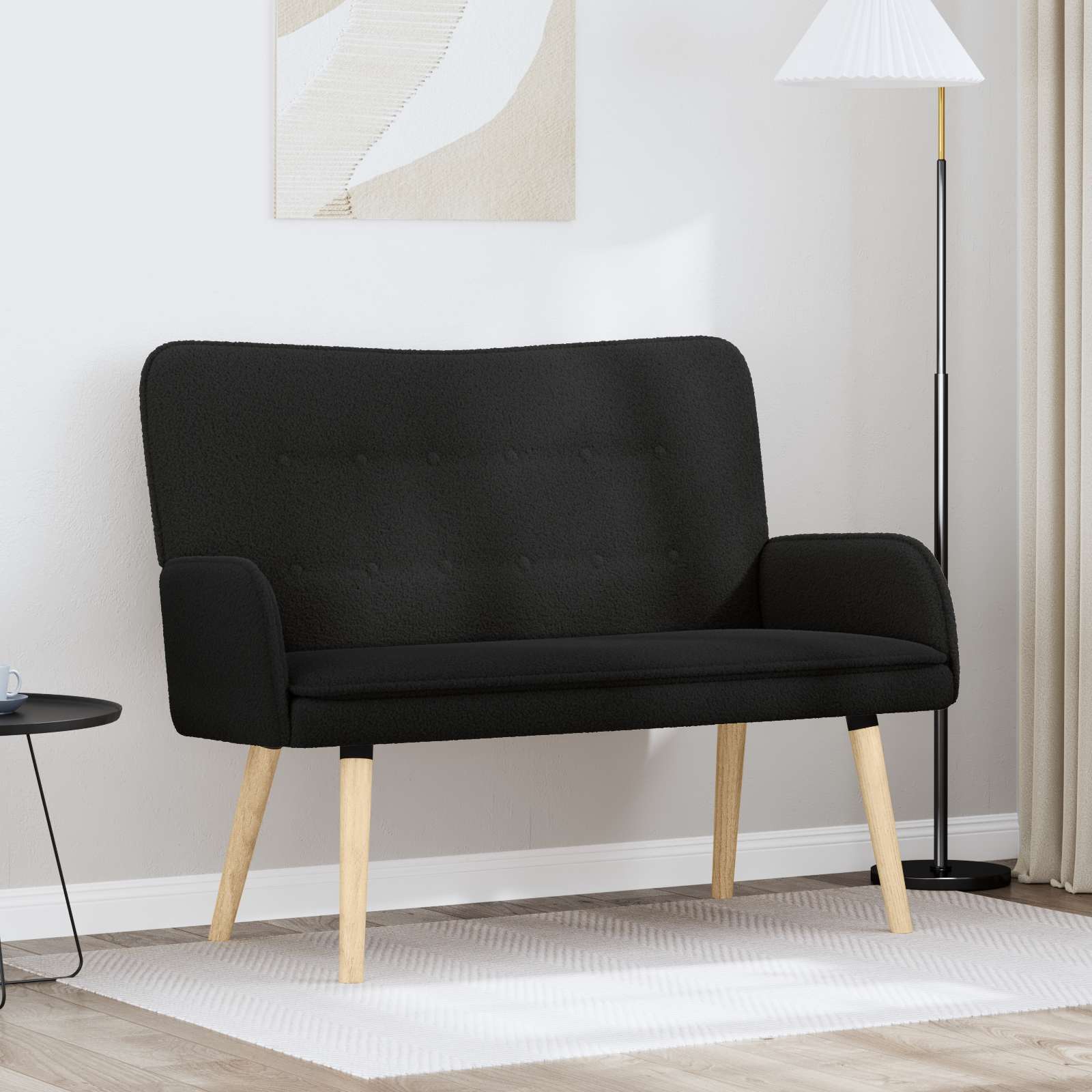 2-sits soffa Svart 115 x 61 x 87 cm Bouclé