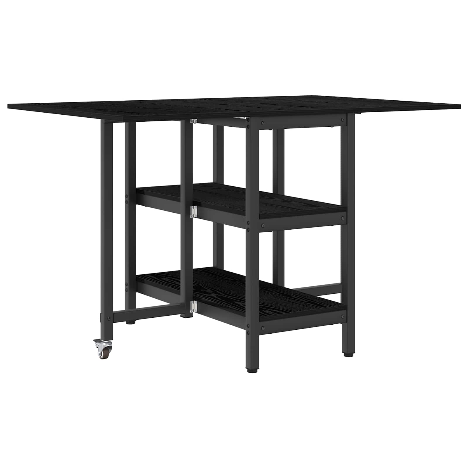 Matbord 122 x 80 x 76,5 cm Konstruerat trä Svart ek Rektangulär