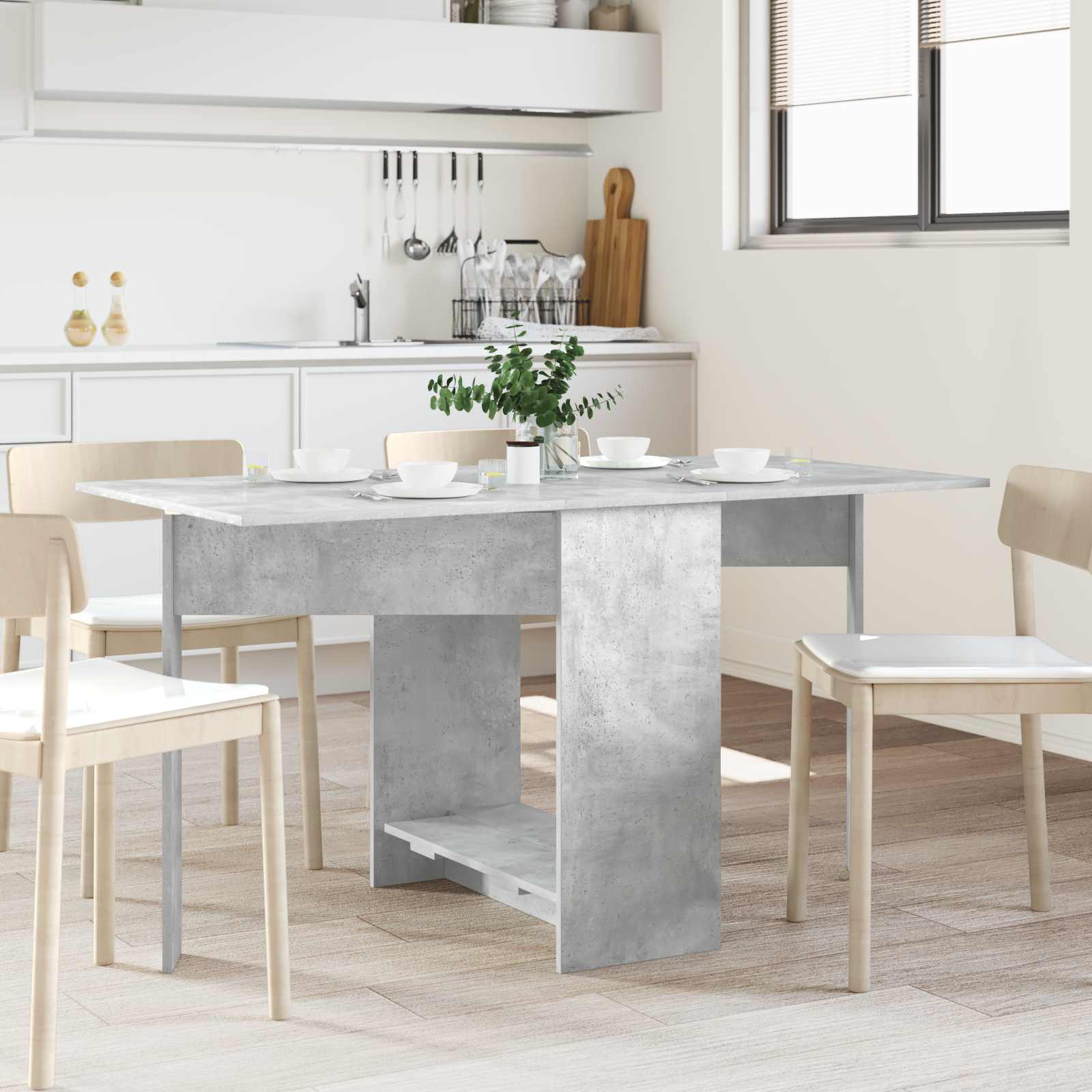 Matbord 138 x 70 x 73,5 cm Konstruerat trä Betonggrå
