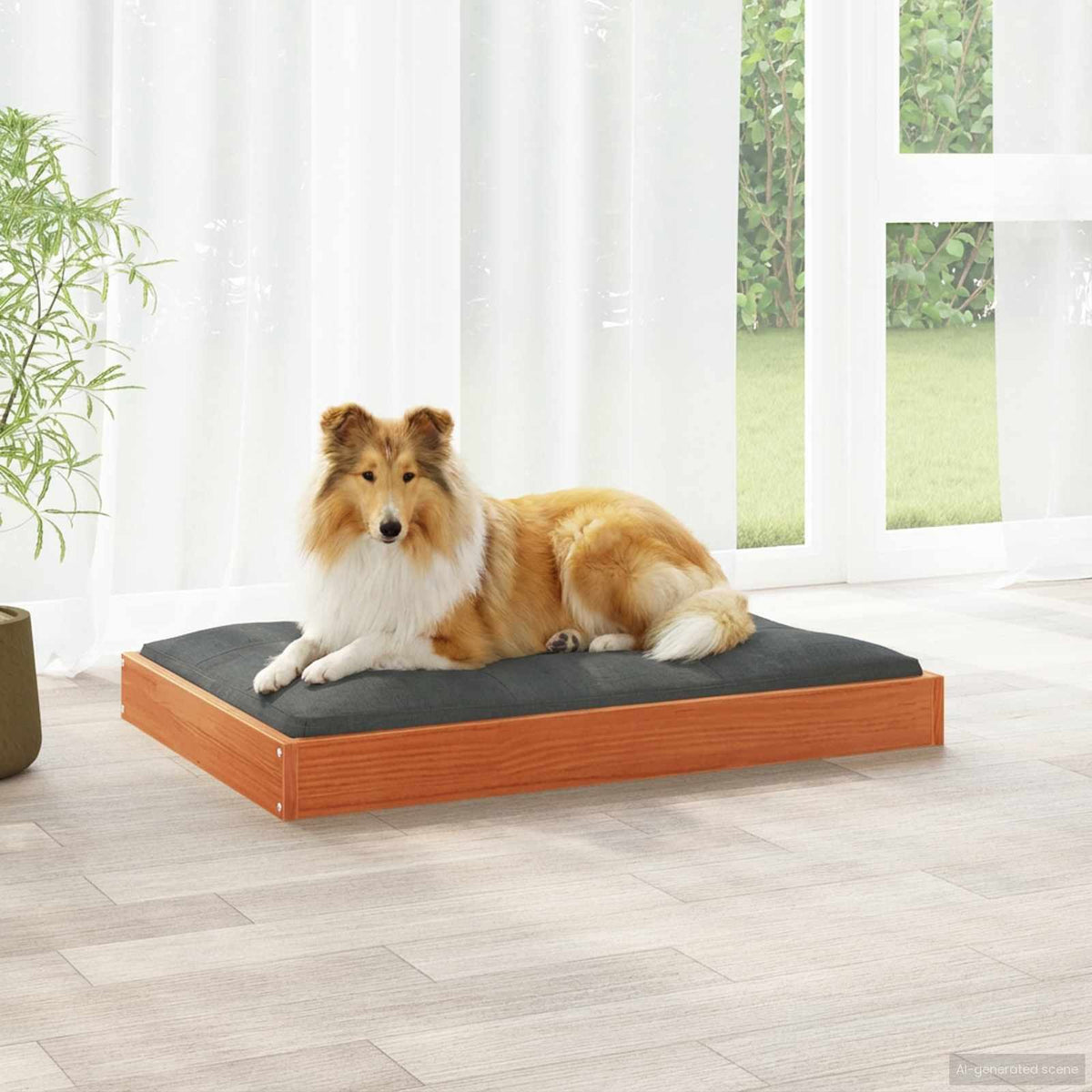 Hundsäng Vaxbrun 92 x 64 x 9 cm Massiv furu