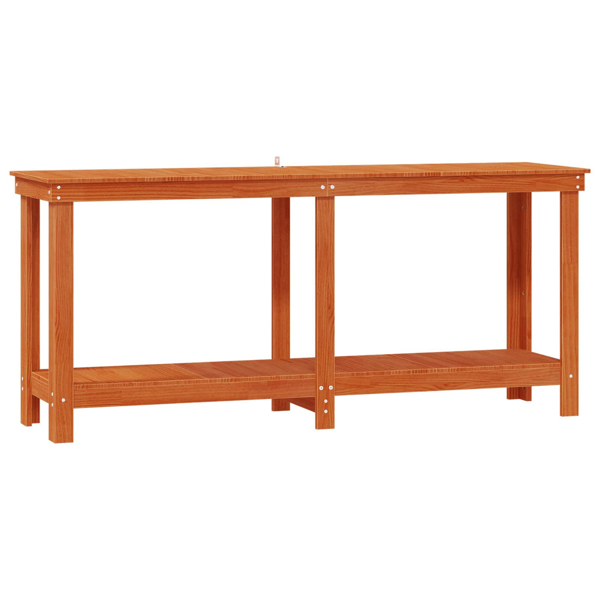 Arbetsbänk med hylla VaxBrun 180 x 50 x 80 cm Massivt furu