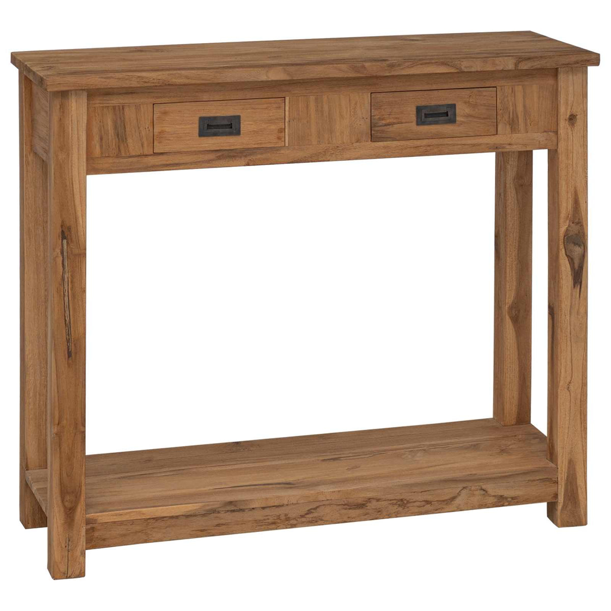 Konsolbord Naturlig 90 x 30 x 80 cm Massivt teakträ