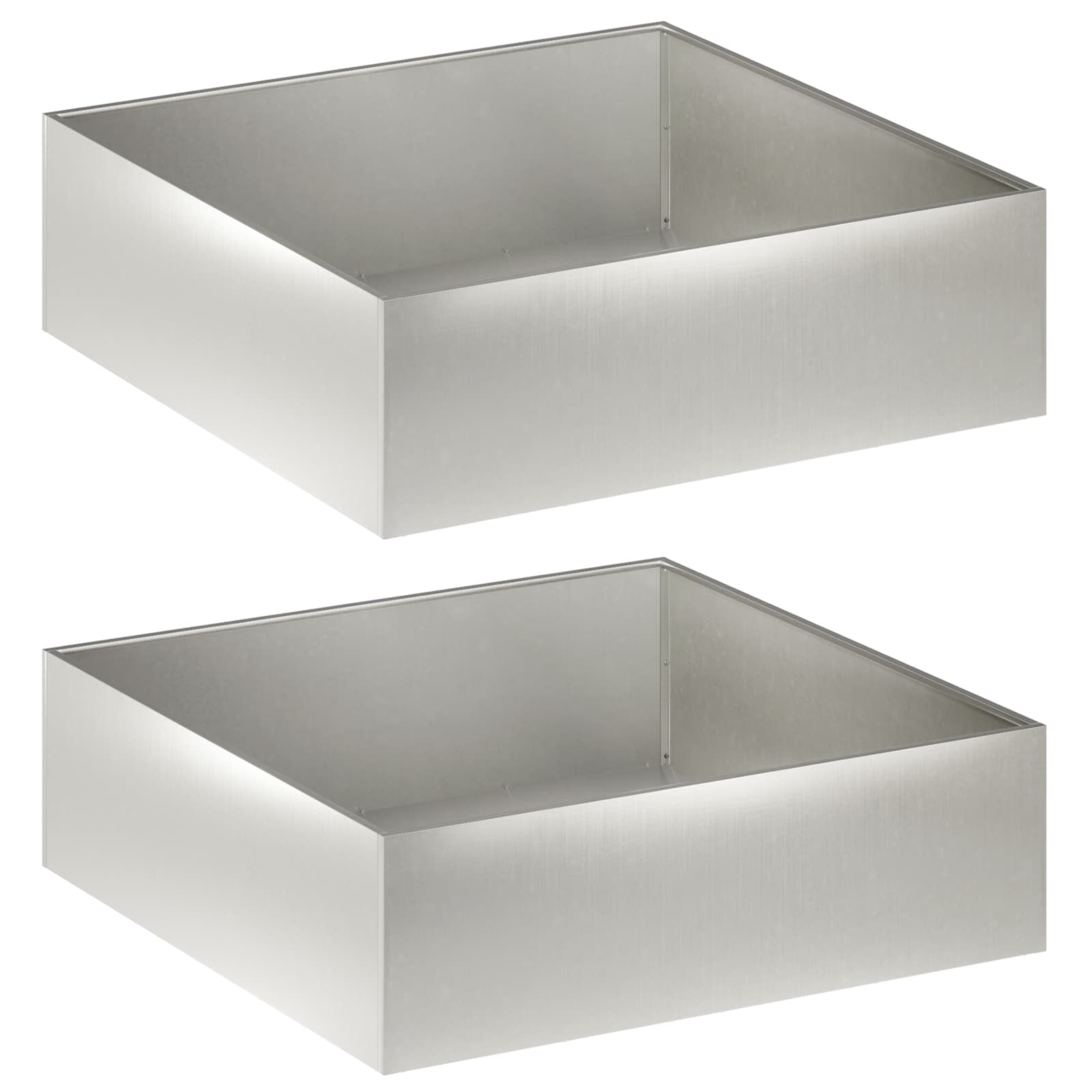 Trädgårdsplanterare 2 st Silver 100 x 100 x 30 cm
