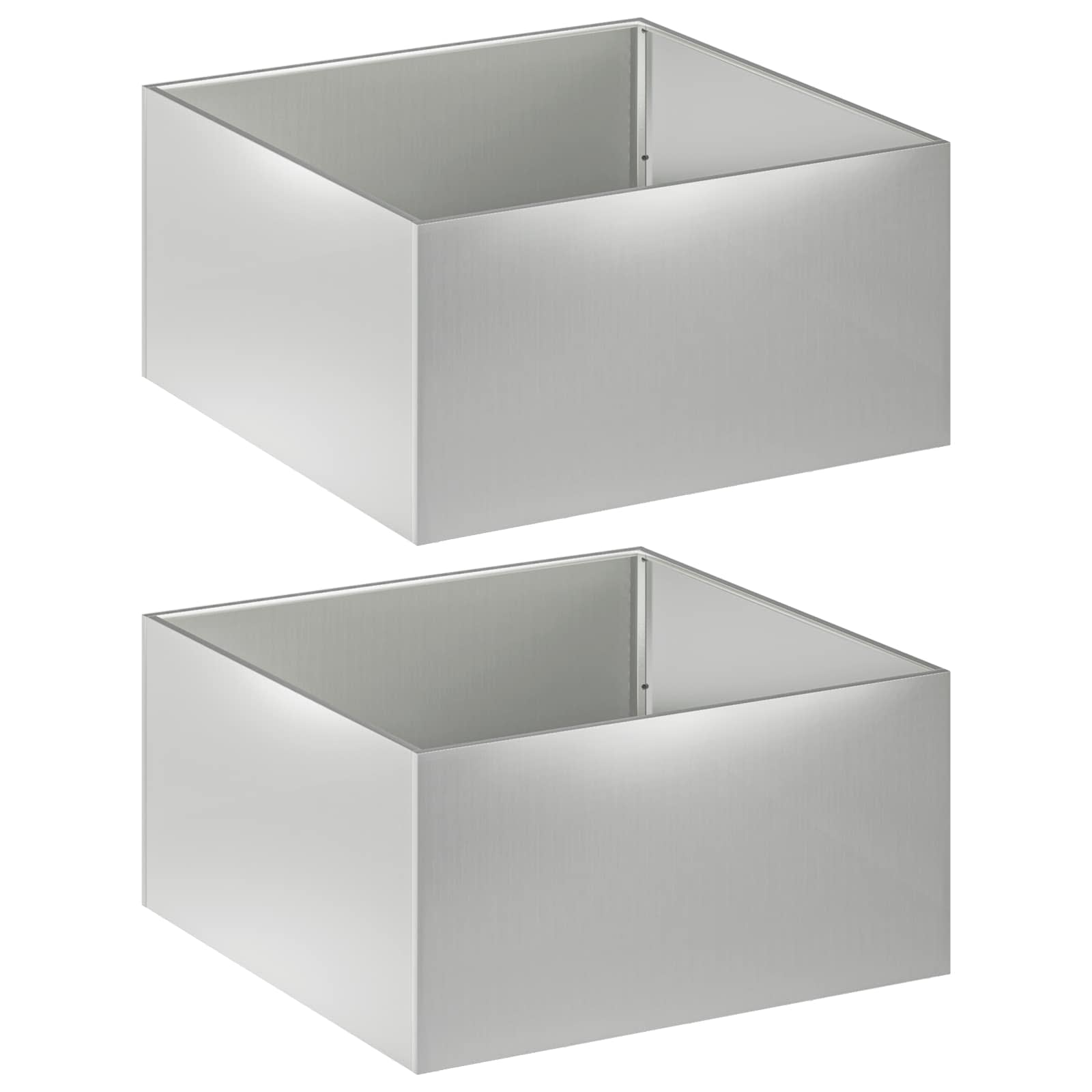 Trädgårdsplanterare 2 st Silver 60 x 60 x 40 cm