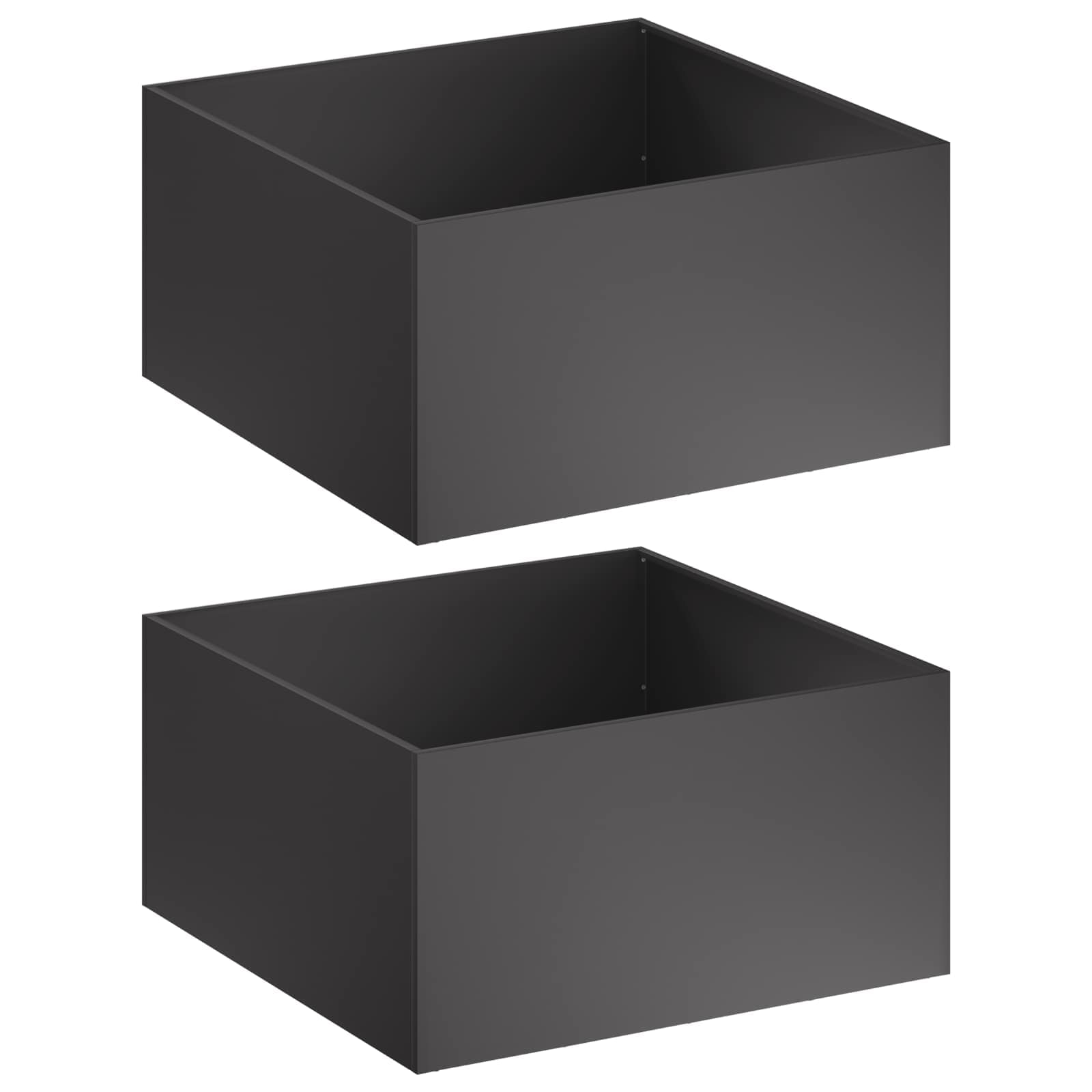 Trädgårdsplanterare 2 st Svart 80 x 80 x 40 cm Kallvalsat stål