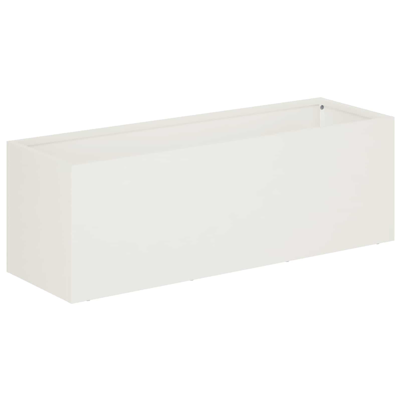 Trädgårdsplanterare Vit 40 x 20 x 20 cm Kallvalsat stål