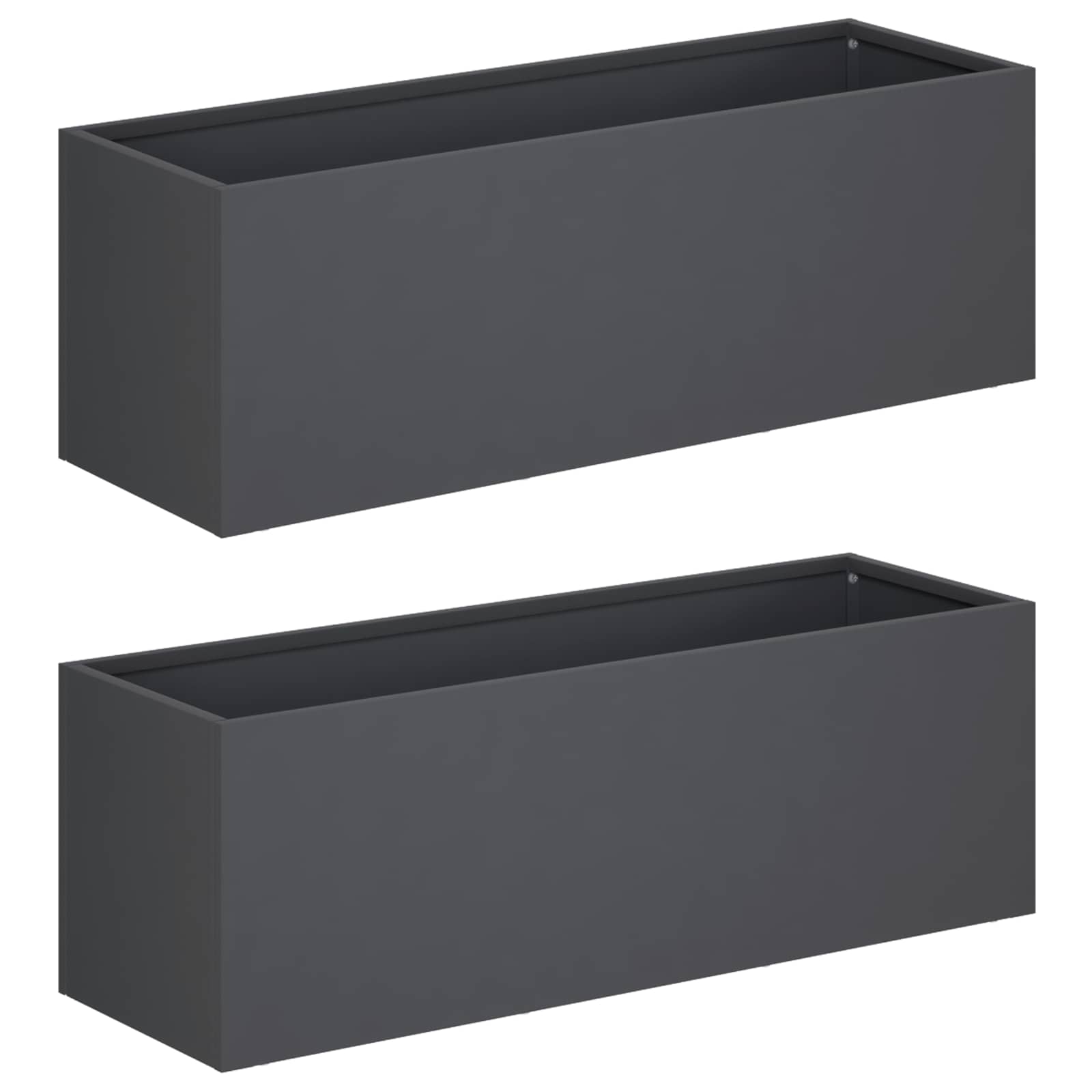 Trädgårdsplanterare 2 st Antracit 40 x 20 x 20 cm