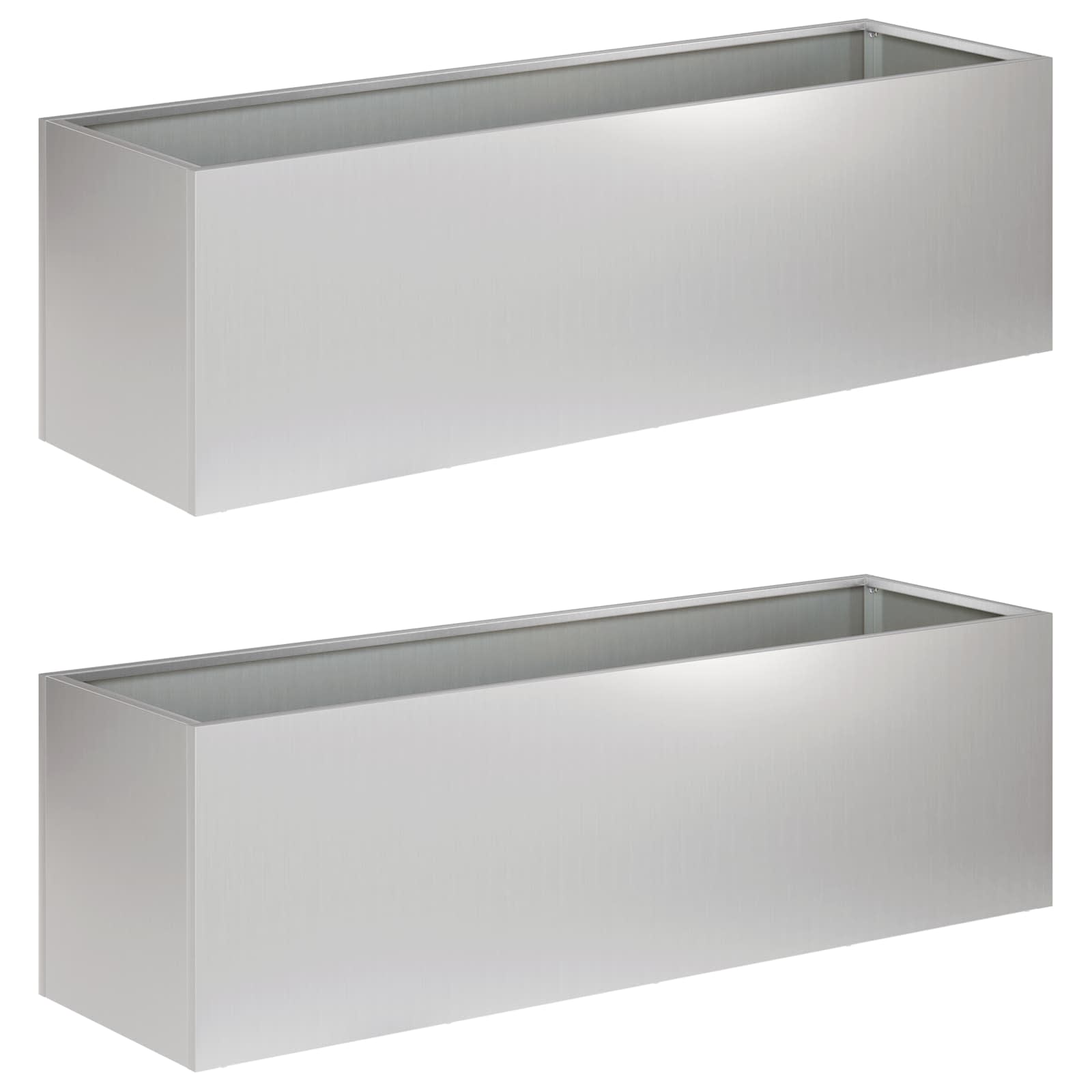Trädgårdsplanterare 2 st Silver 100 x 30 x 30 cm