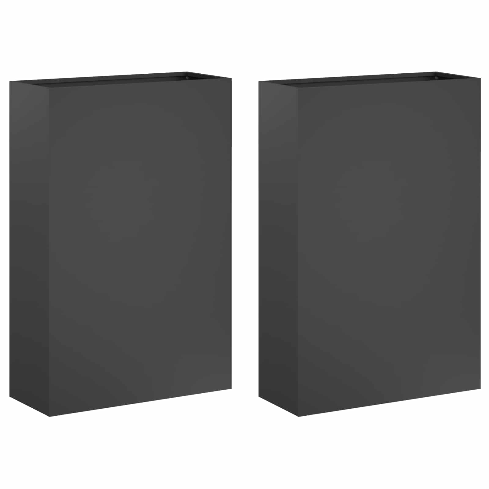 Trädgårdsplanterare 2 st Antracit 50 x 20 x 75 cm