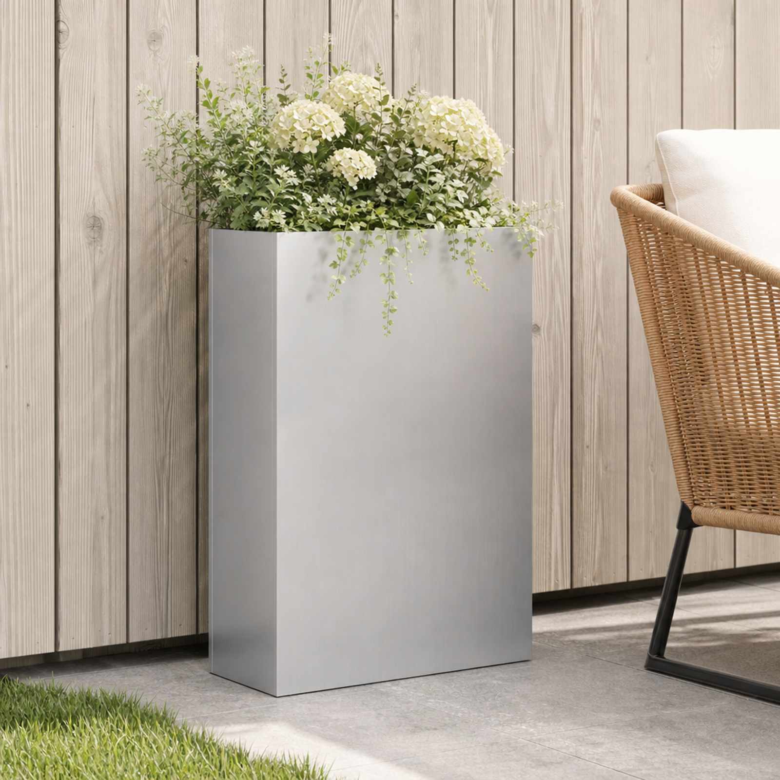 Trädgårdsplanterare Silver 50 x 20 x 75 cm Galvaniserat stål