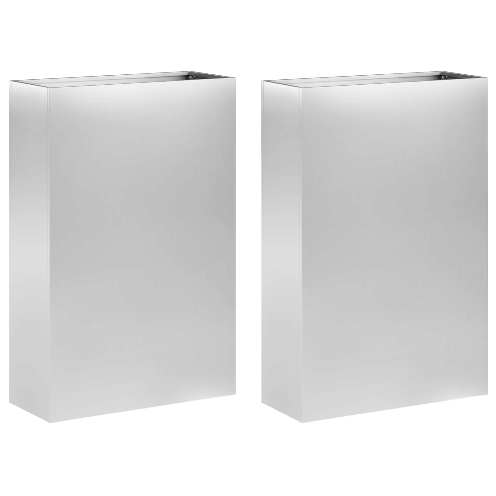 Trädgårdsplanterare 2 st Silver 50 x 20 x 75 cm