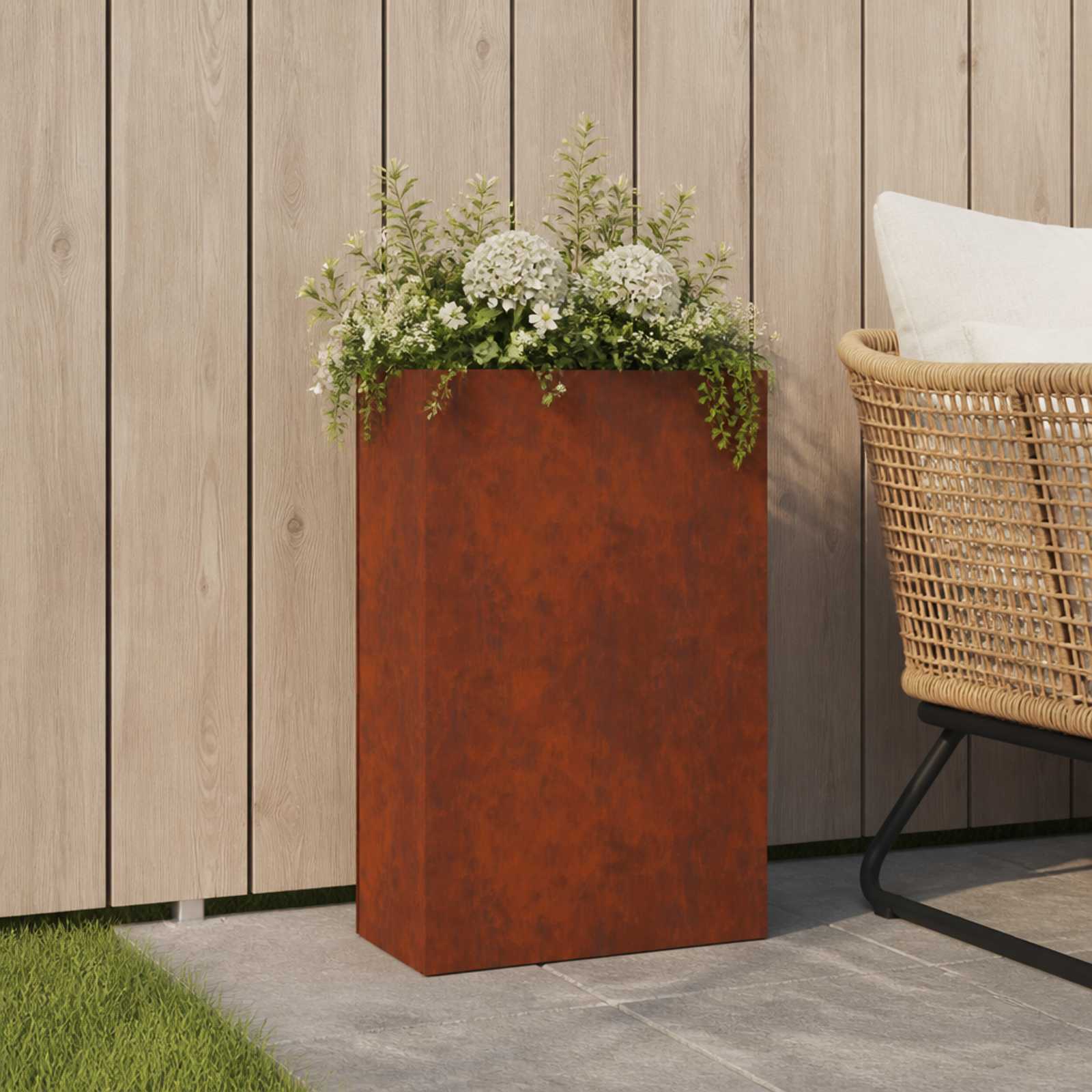 Trädgårdsplanterare Rostig 50 x 20 x 75 cm Väderbeständig stål