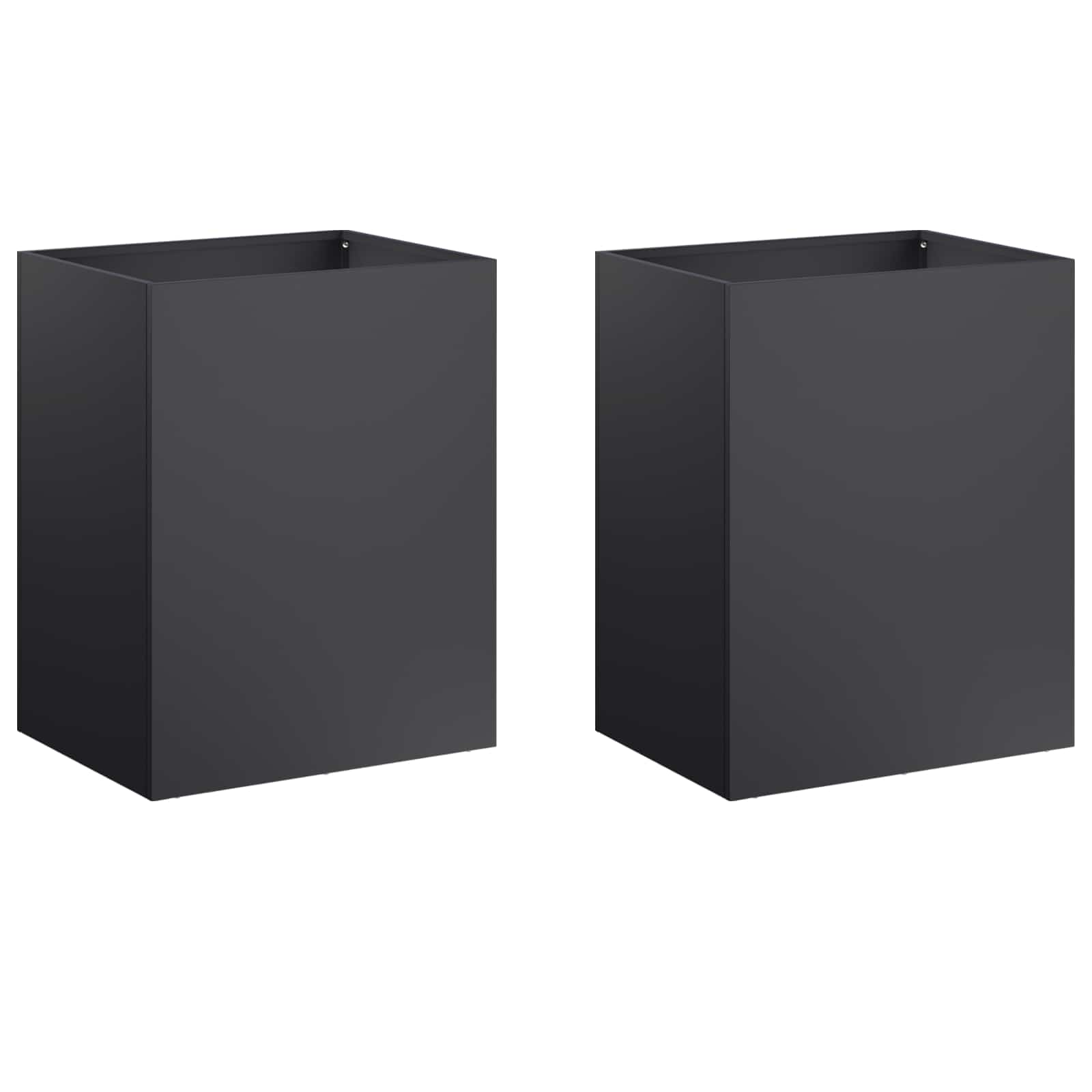Trädgårdsplanterare 2 st Svart 40 x 30 x 40 cm Kallvalsat stål