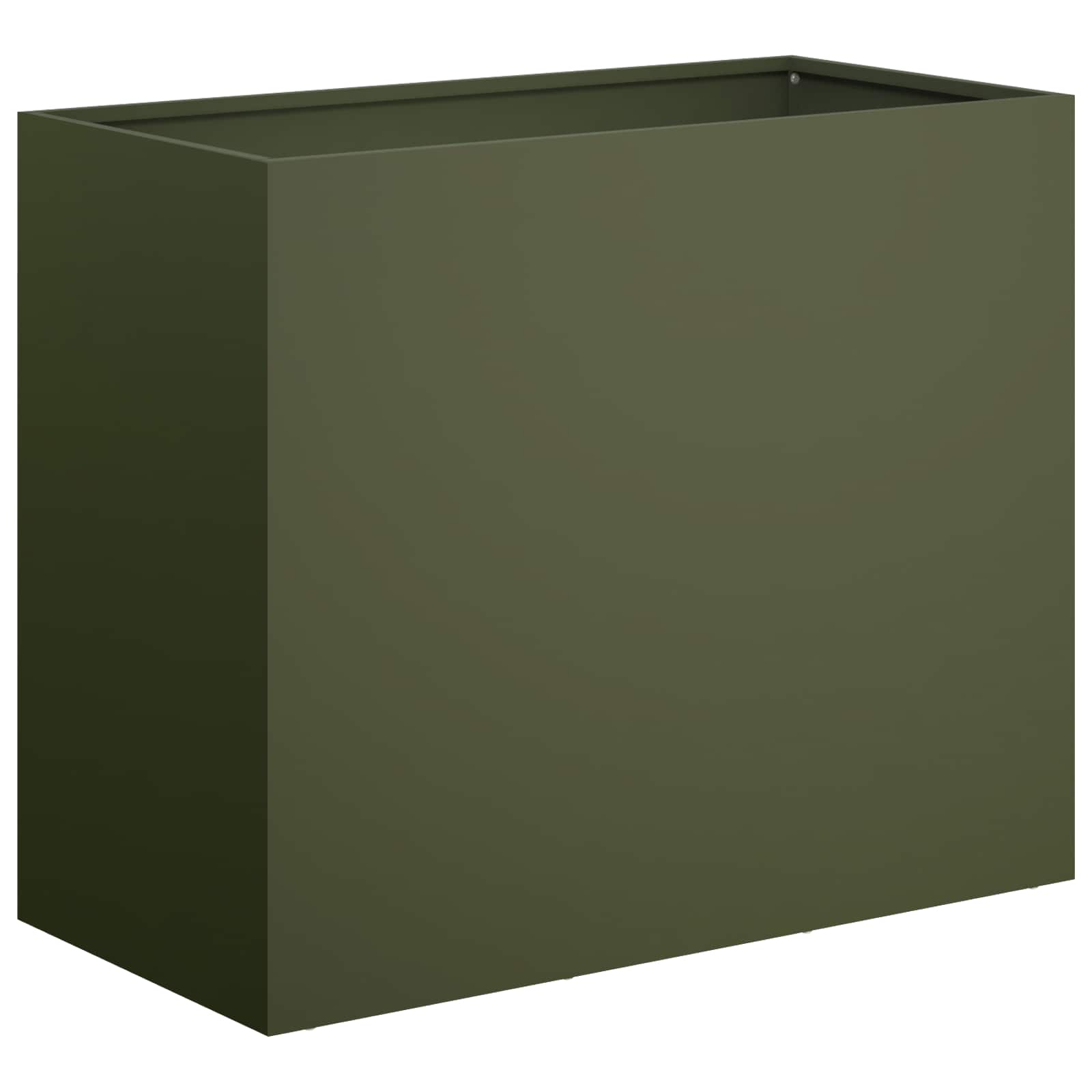 Trädgårdsplanterare Olivgrön 60 x 30 x 40 cm Kallvalsat stål
