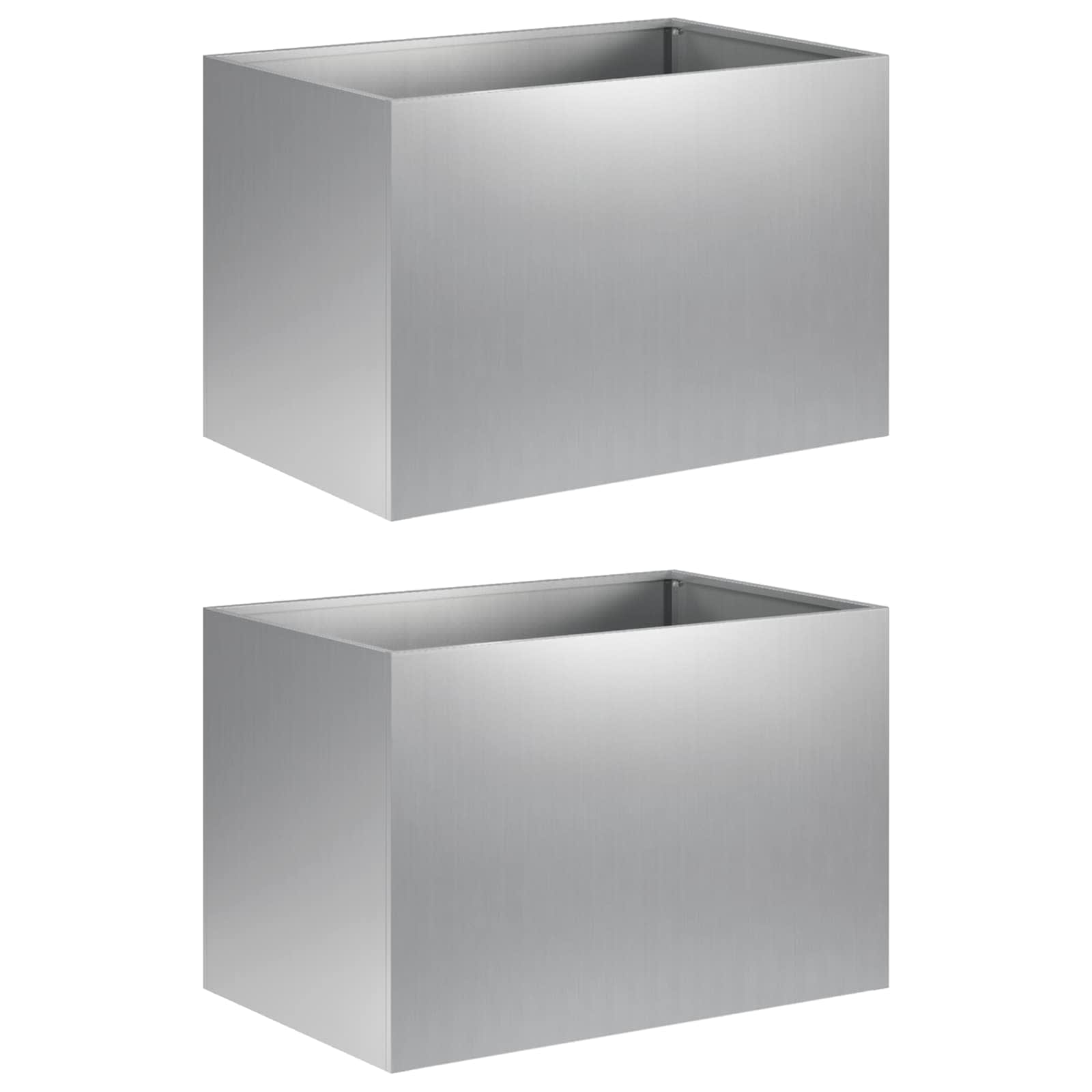 Trädgårdsplanterare 2 st Silver 50 x 40 x 40 cm