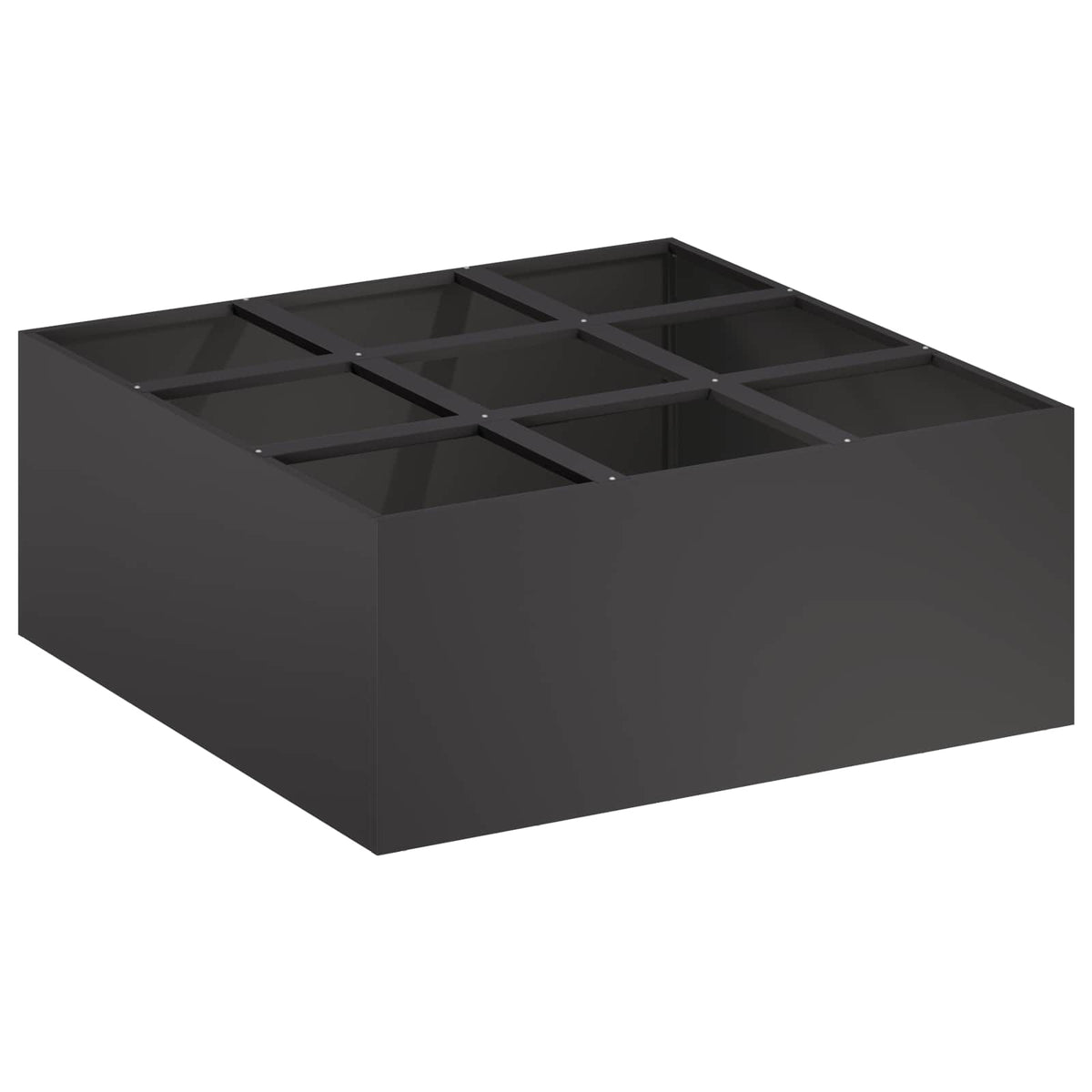 Trädgårdsplanterare Svart 100 x 100 x 20 cm Kallvalsat stål