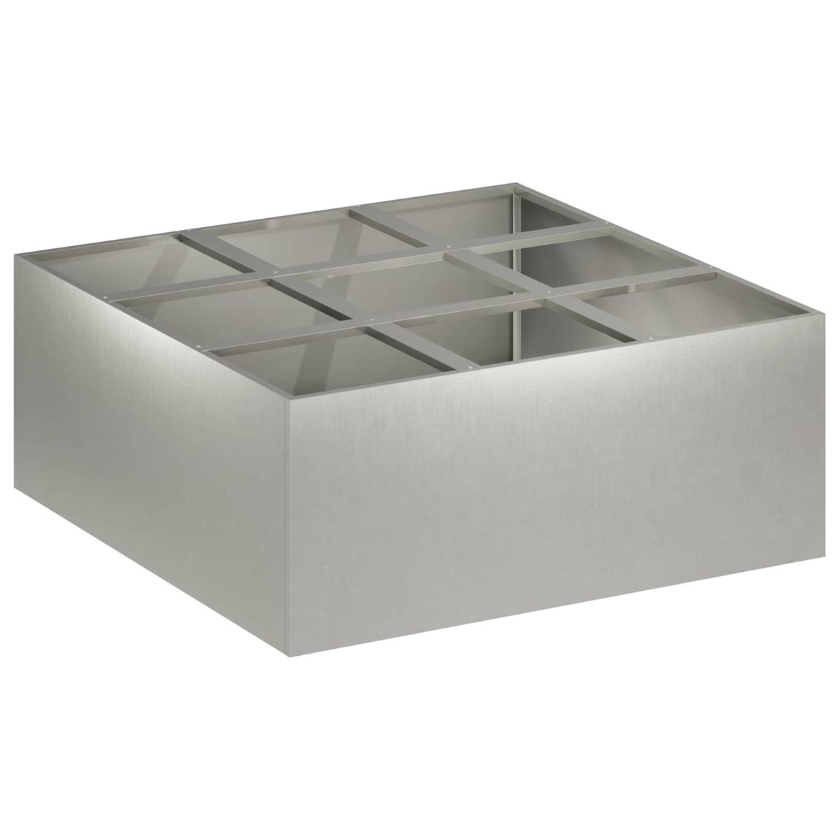 Trädgårdsplanterare Silver 100 x 100 x 20 cm Rostfritt stål