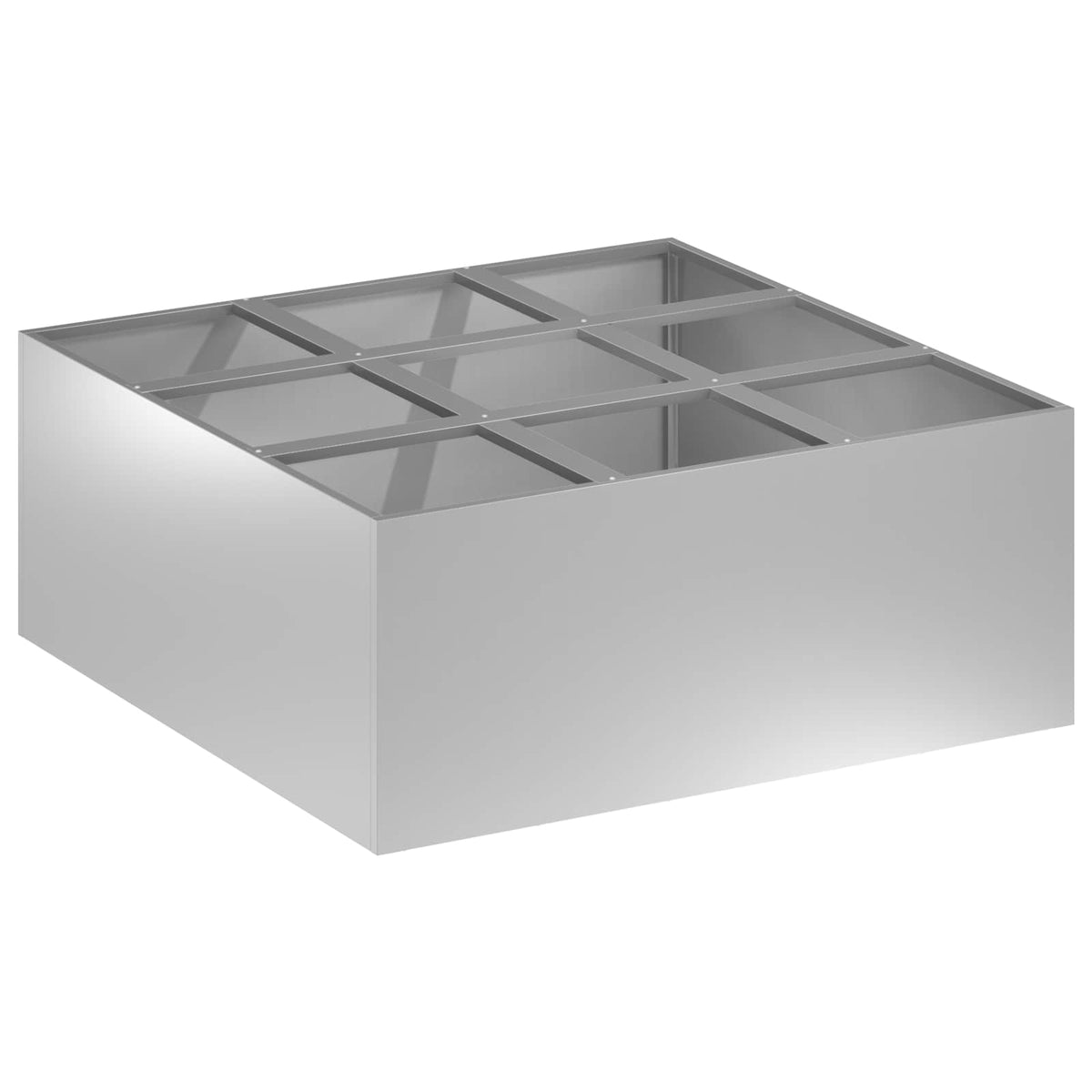 Trädgårdsplanterare Silver 100 x 100 x 50 cm Galvaniserat stål