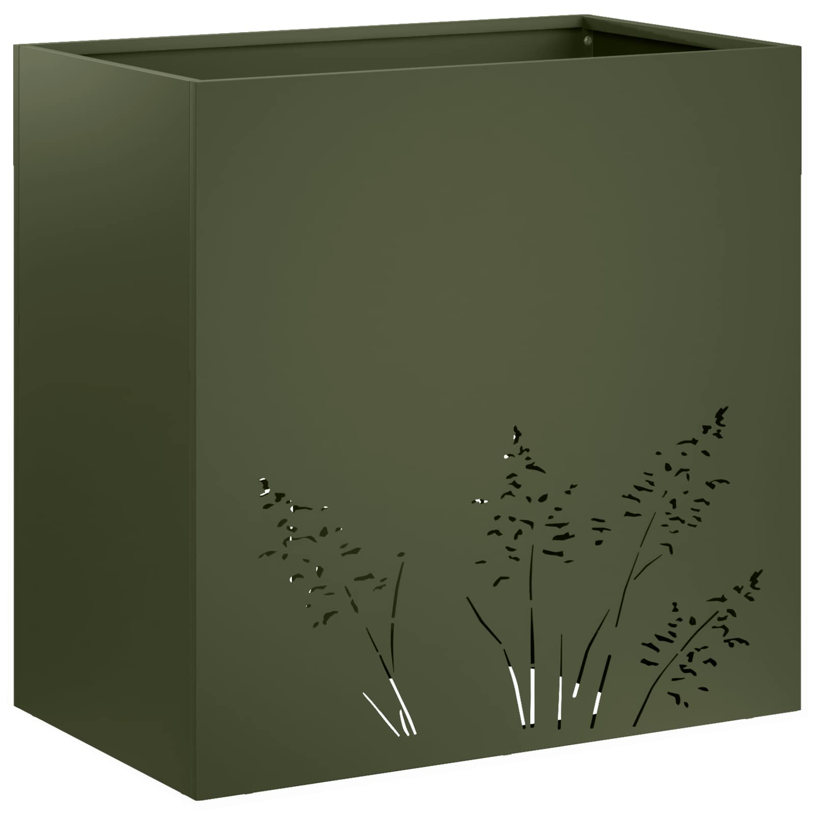 Trädgårdsplanterare Olivgrön 50 x 30 x 49 cm Kallvalsat stål
