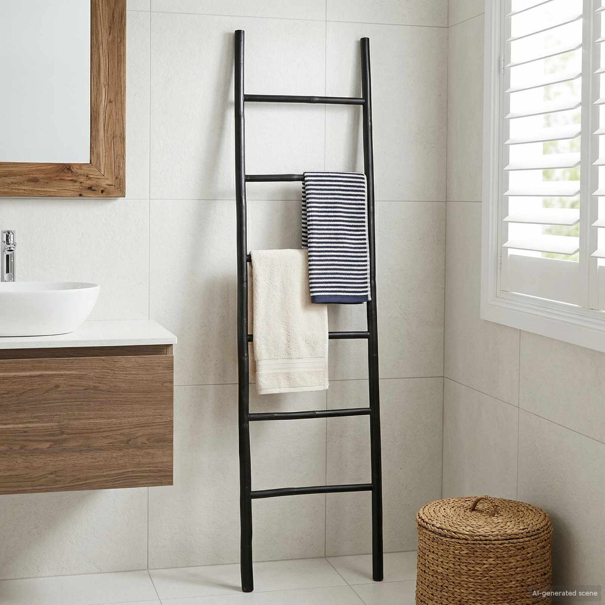 Filt Stege Svart 50 x 190 cm Bambu
