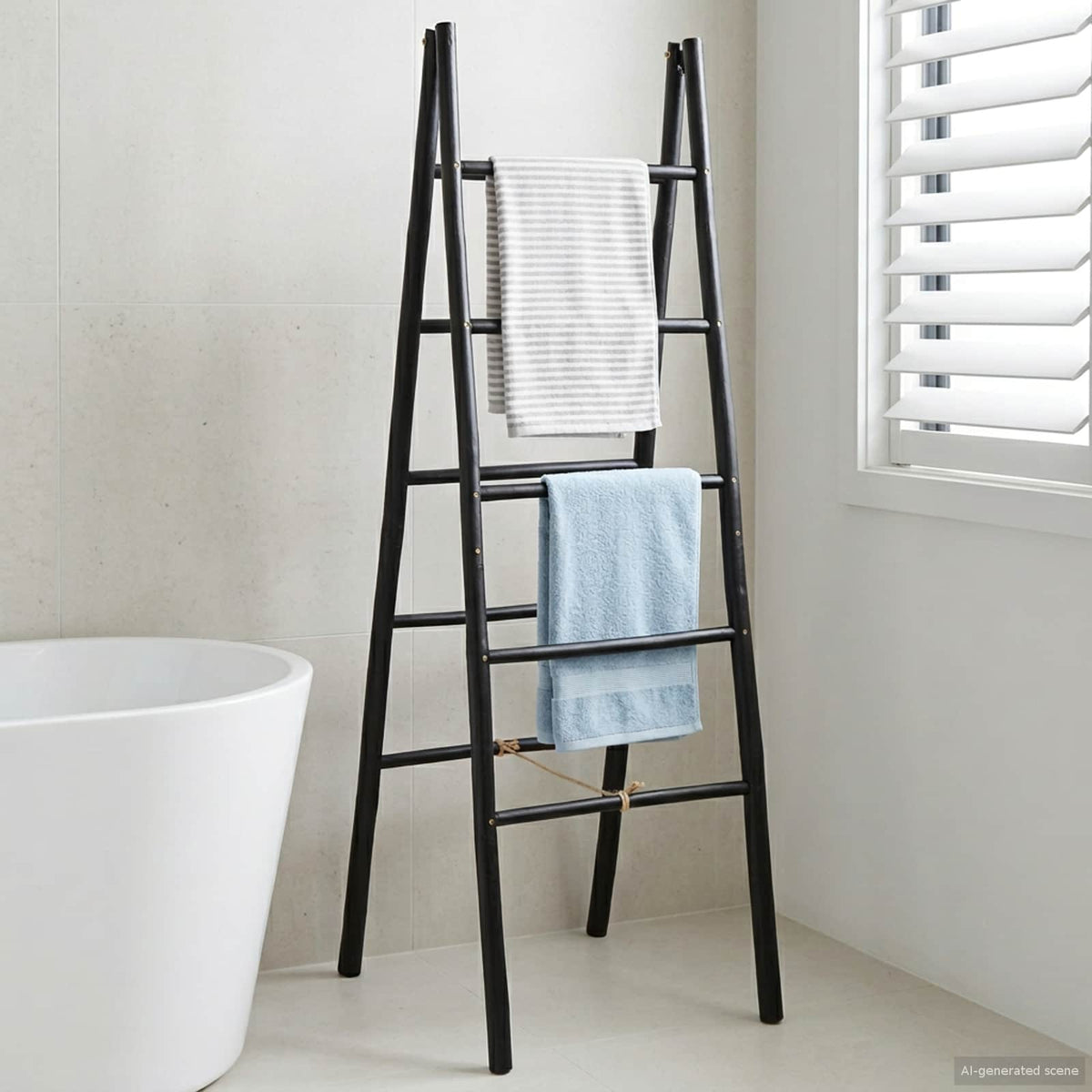 Dubbelsidig filtstege Svart 50 x 50 x 159 cm Bambu
