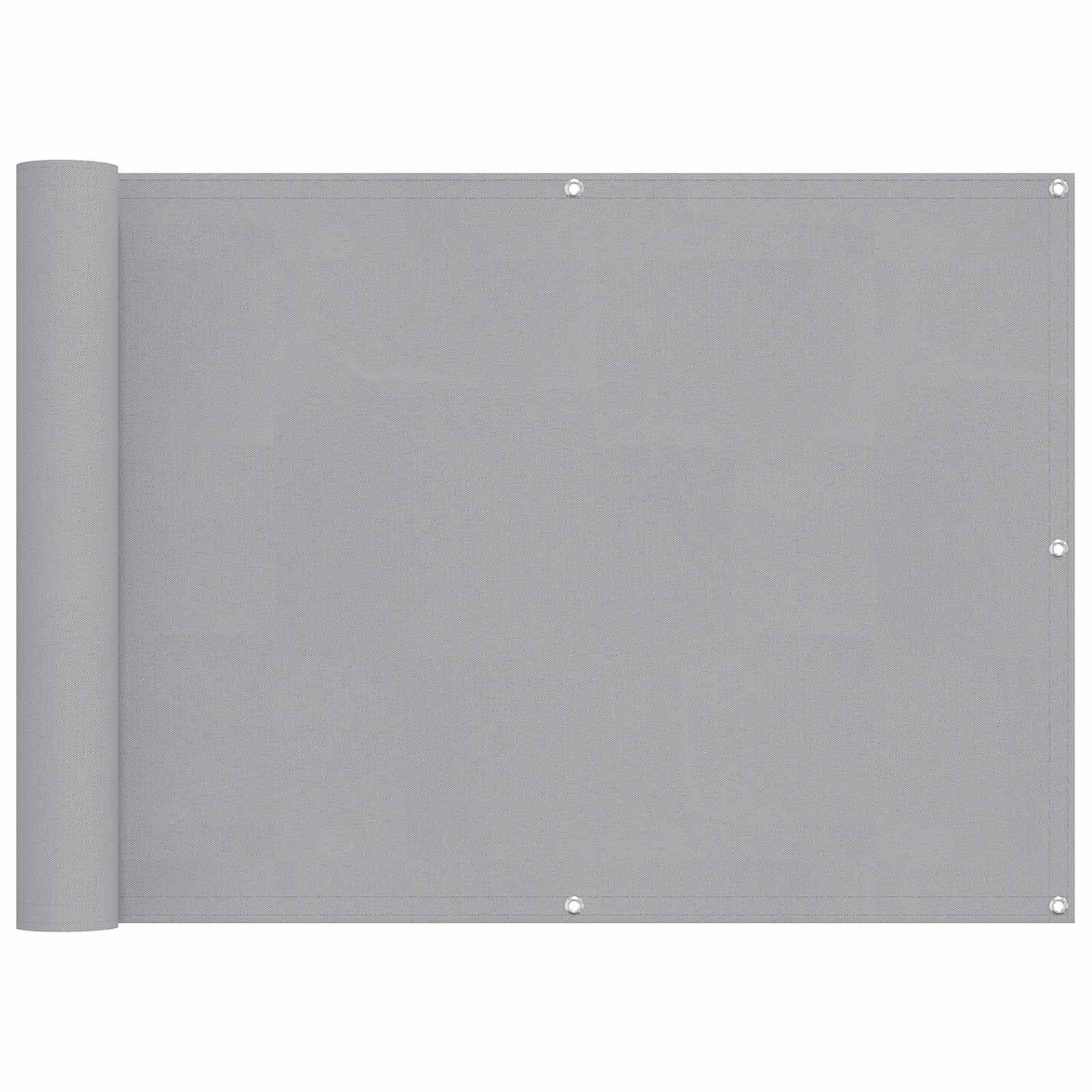 Balkong Skärm Ljusgrå 75 x 200 cm PU-belagt oxford alu