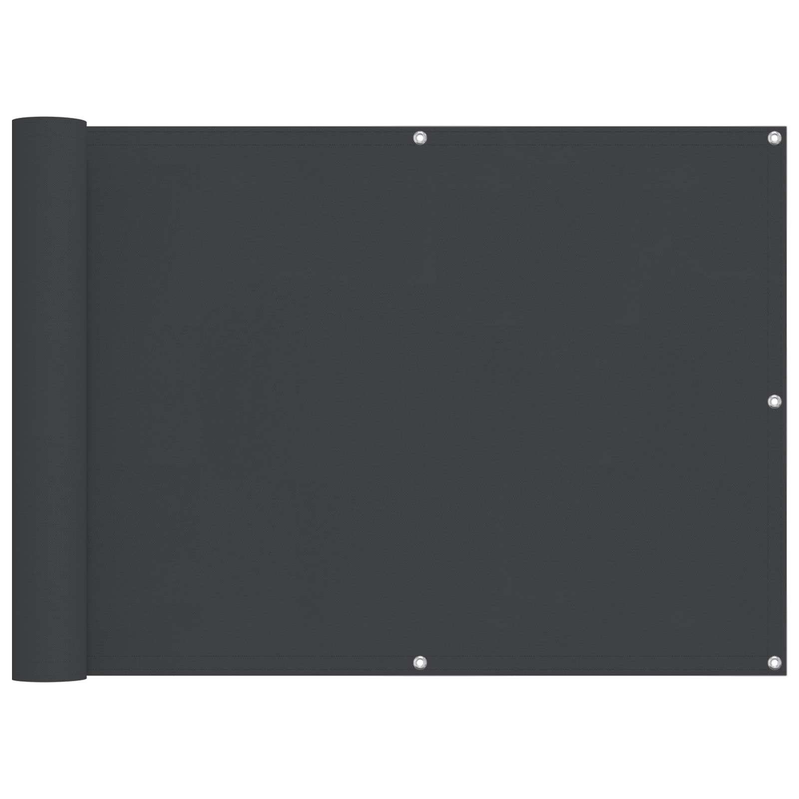 Balkong Skärm Svart 75 x 200 cm PU-belagt oxford alu