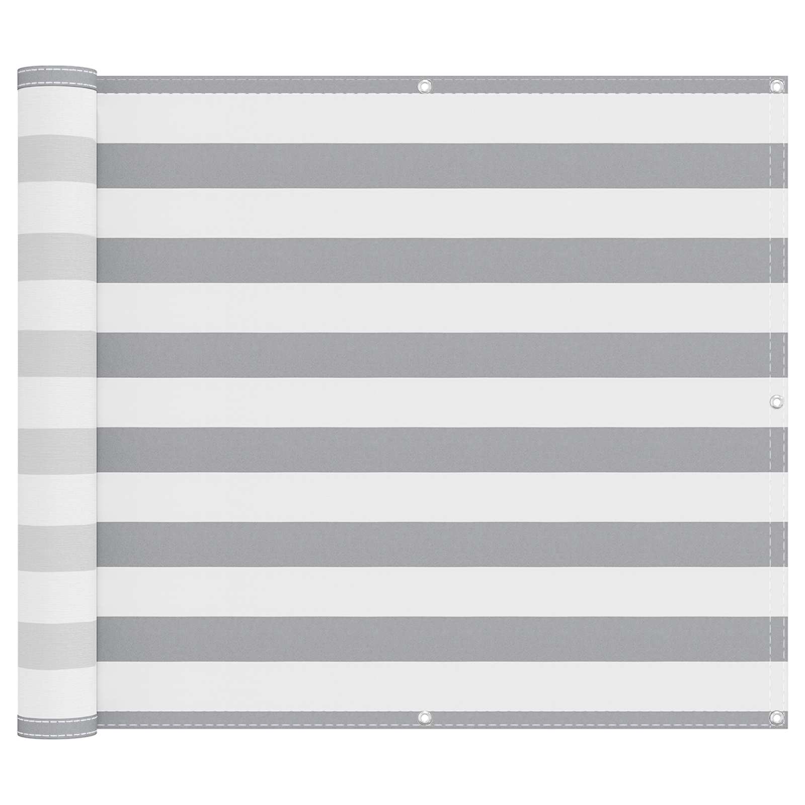 Balkong Skärm Ljusgrå och vit. 90 x 700 cm PU-belagt oxford alu