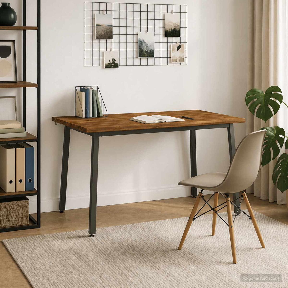 140 x 70 x 75 cm Massivt Akaciaträ Naturlig och Kaffe