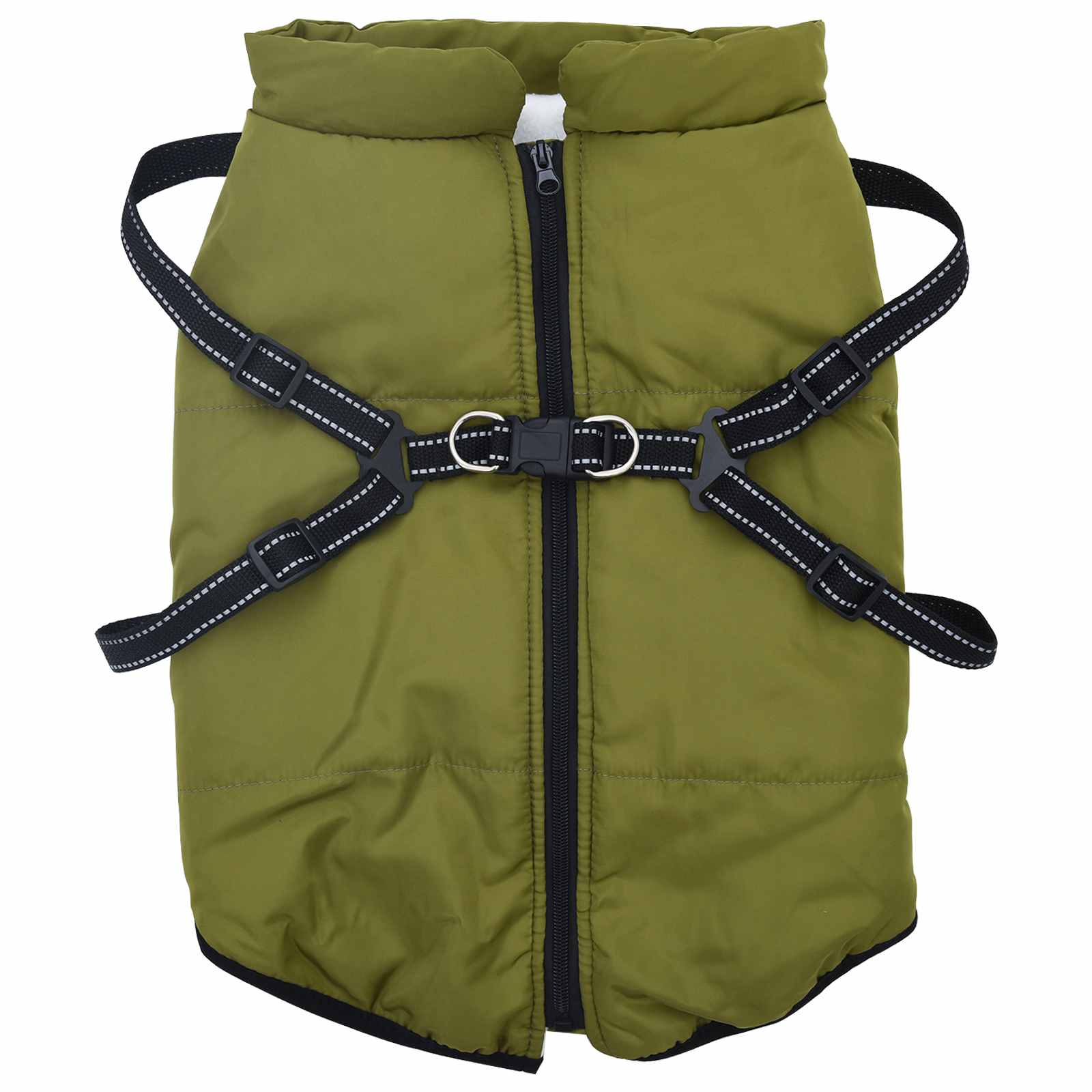 Hund Kappa Armégrön L48 Fleece och Polyester