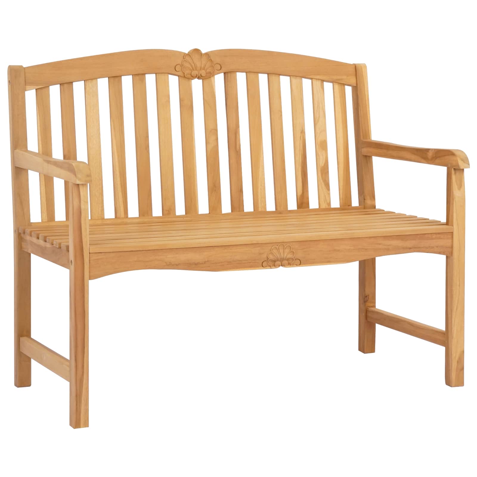 Handsnidad Rosabänk 114 x 60 x 95 cm Massivt teakträ Naturlig
