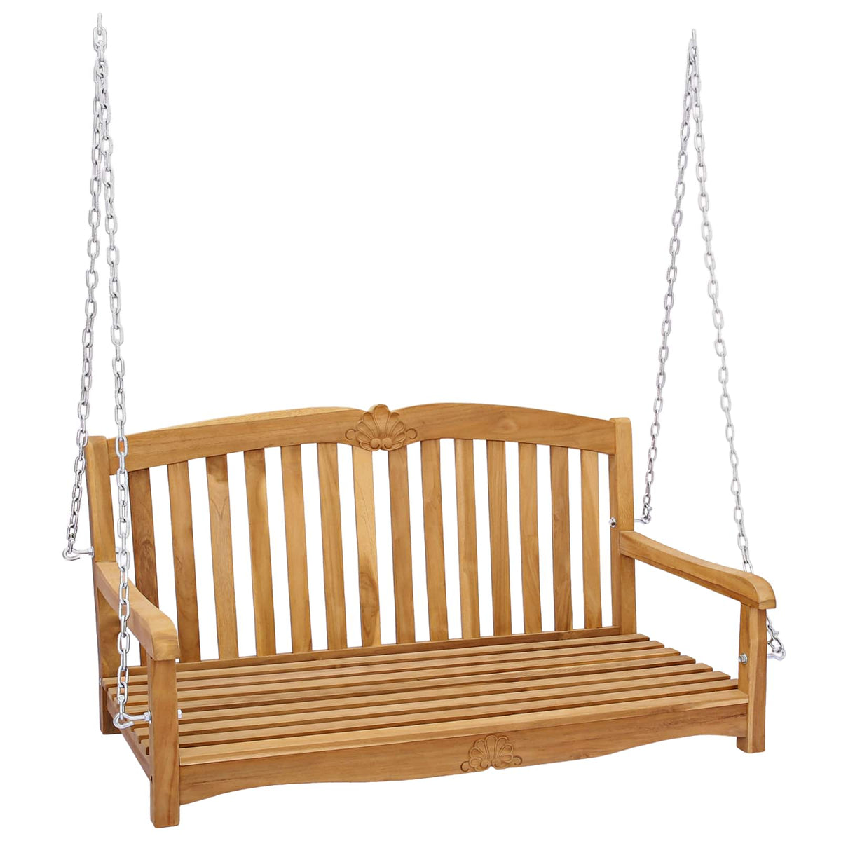 Gungbänk i skalmodell 114 x 60 x 60,5 cm Massivt teakträ