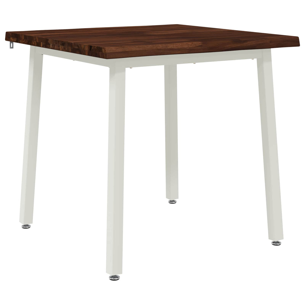 80 x 80 x 75 cm Massivt Akaciaträ Mörkbrun och Vit Fyrkantig