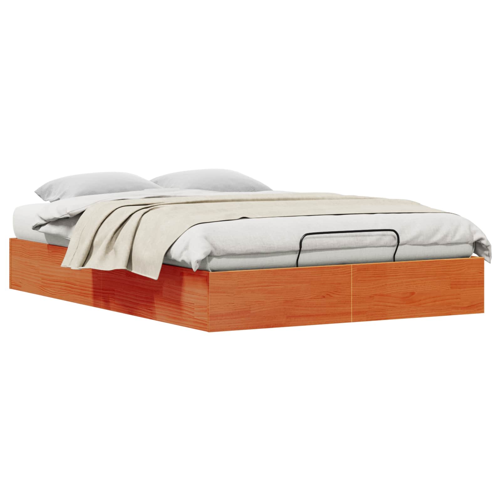 Bäddsoffa med förvaring VaxBrun 140 x 190 cm Massivt furu