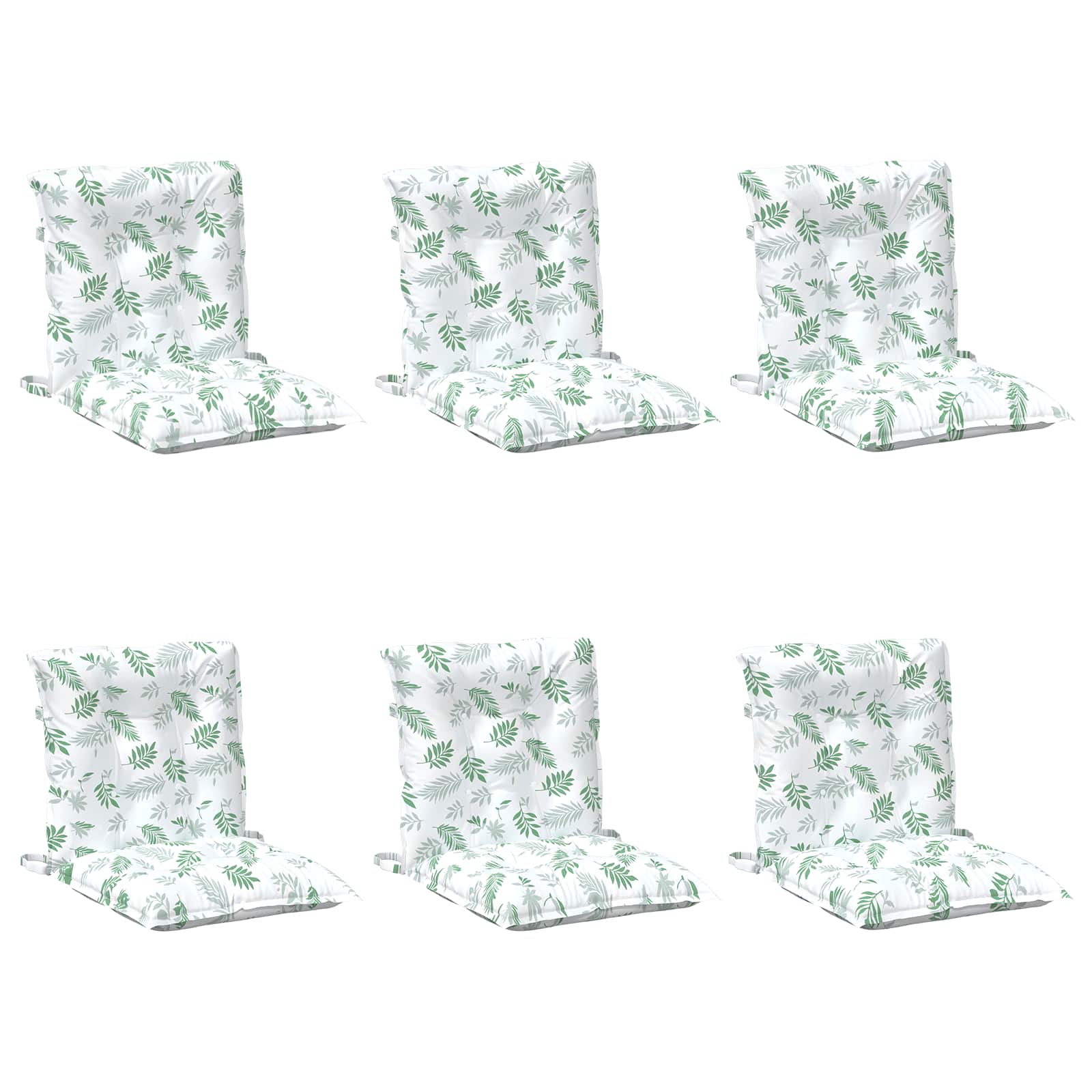 Utomhuskudde 6 st Tyg Fint lövmönster 100 x 50 x 7 cm