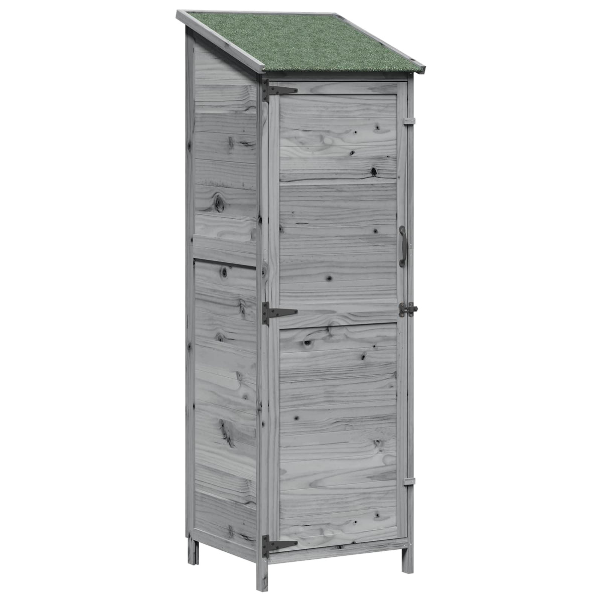 Trädgårdshus med tak Grå 59,5 x 56 x 176,5 cm Massivt Furu