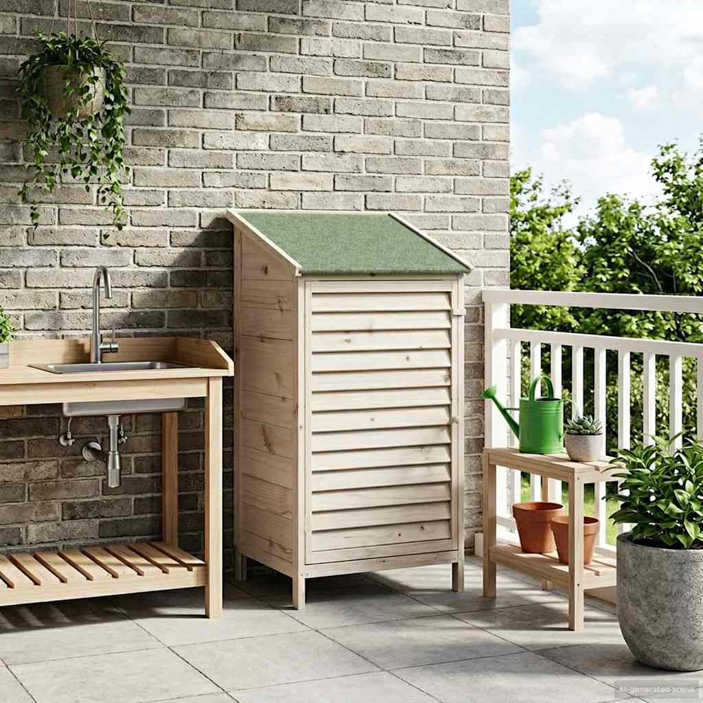 Trädgårdshus med tak Vit 59 x 56 x 113,5 cm Massivt Furu