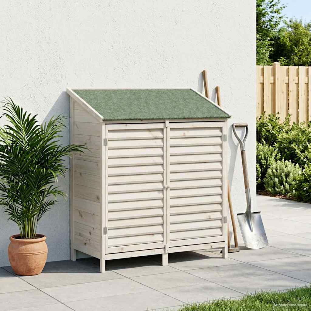 Trädgårdshus med tak Vit 106 x 56 x 113,5 cm Massivt Furu