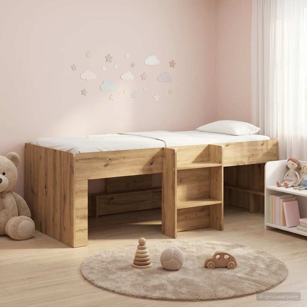 Barns hög sängram Artisan-ek 90 x 200 cm Konstruerat trä