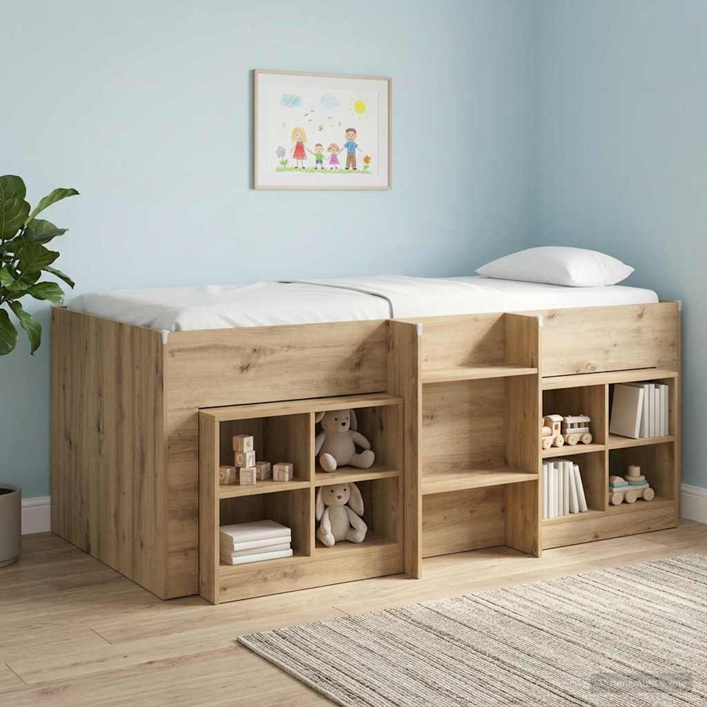 Barns hög sängram Artisan-ek 90 x 190 cm Konstruerat trä