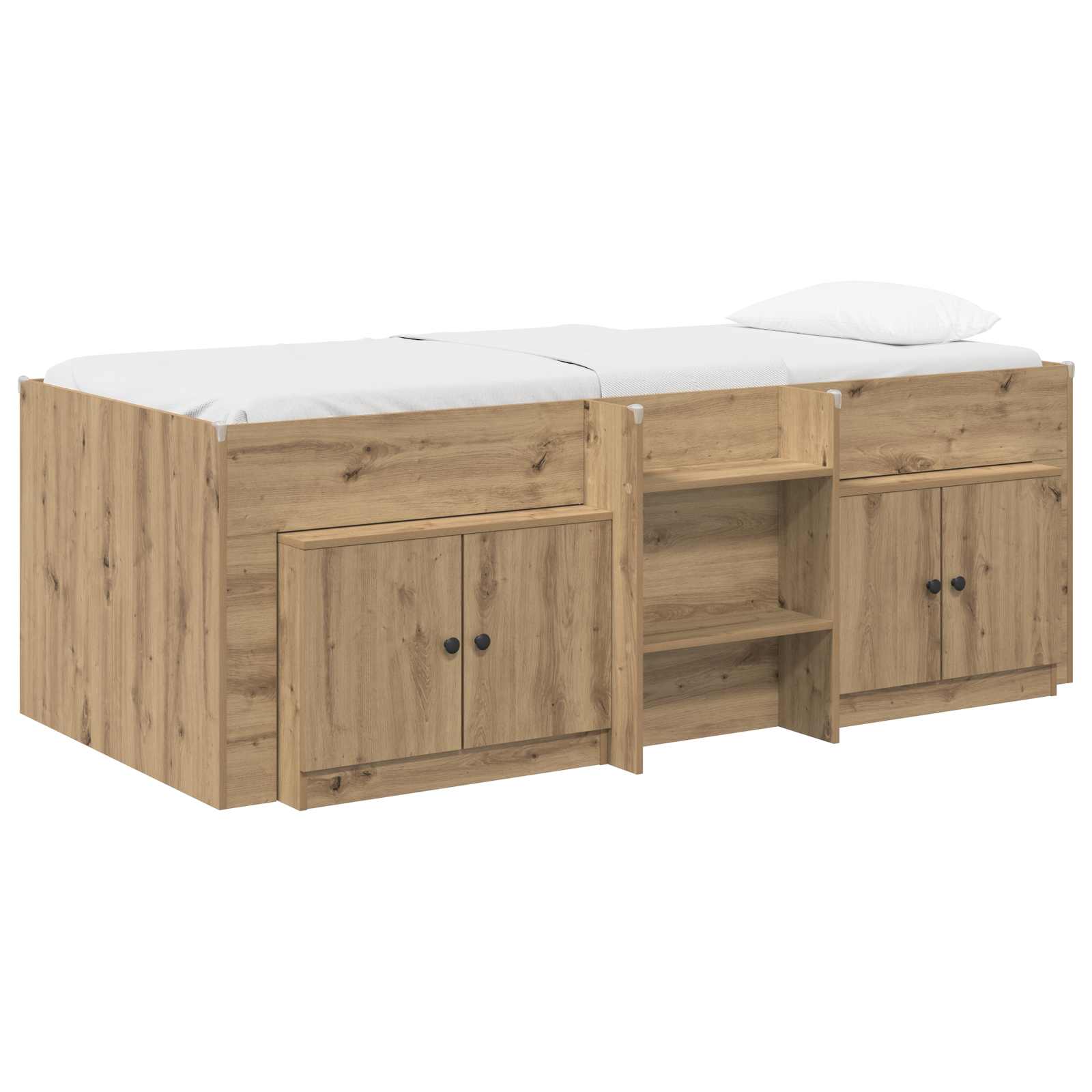 Loft sängram med skåp med dörr 3 st Artisan-ek Konstruerat trä