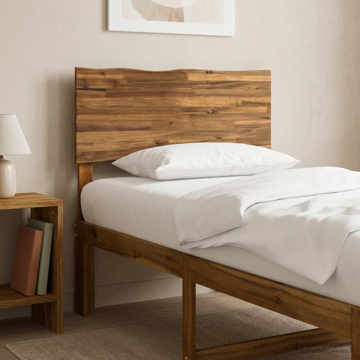 Sänggavel med levande kant ROSTOCK Naturlig 75 cm