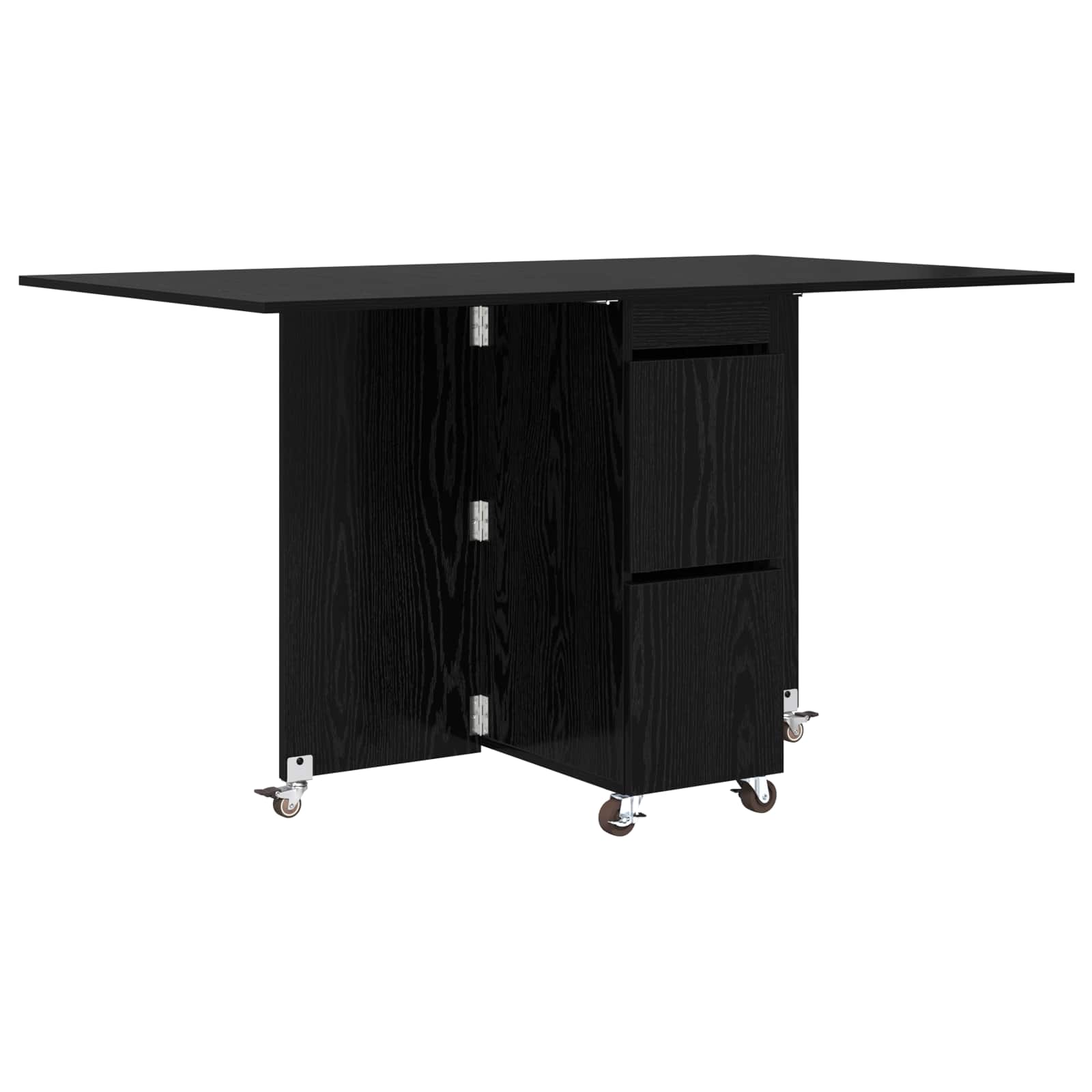 Matbord 140 x 80 x 77 cm Konstruerat trä Svart ek Rektangulär