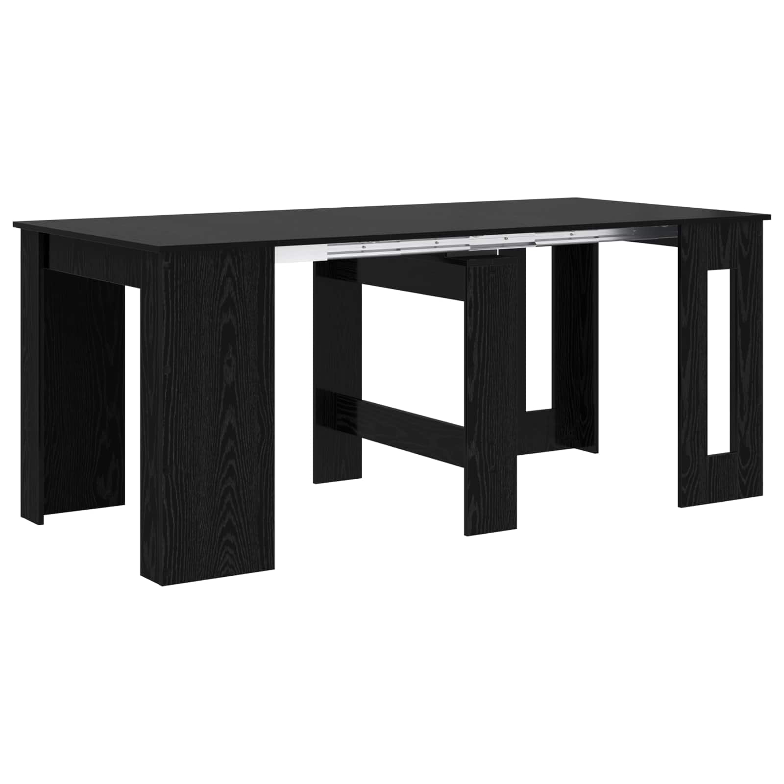 Matbord 180 x 85 x 75 cm Konstruerat trä Svart ek Rektangulär