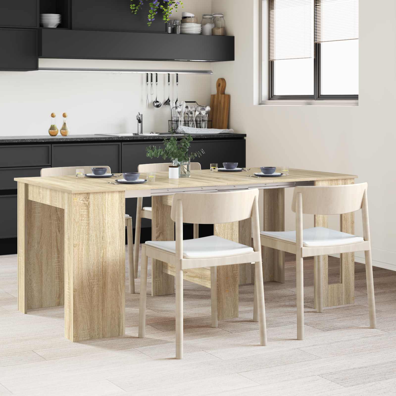 Matbord 180 x 85 x 75 cm Konstruerat trä Sonoma-ek Rektangulär